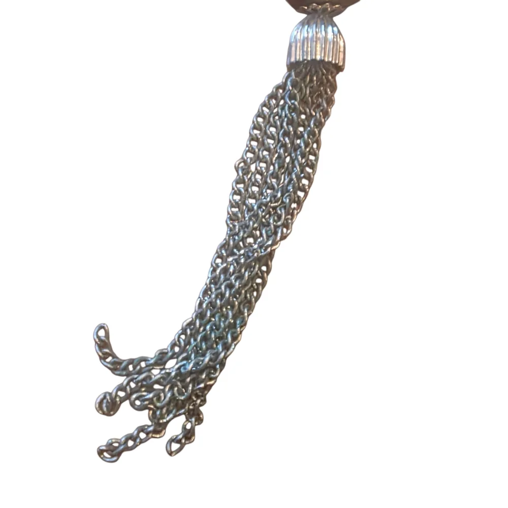 Blue Beaded Keychain with Tassel